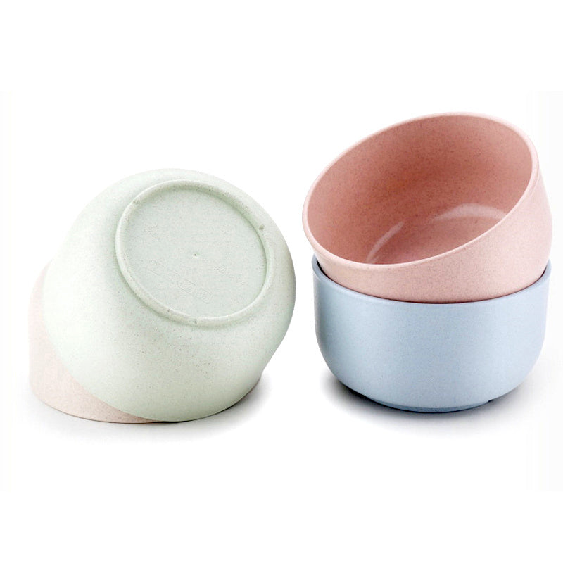 Anti scalding plastic bowl with wheat straw