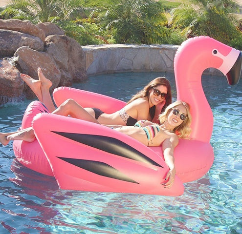 Environmental protection thickening 190CM with cup holder cup hole rope buckle inflatable flamingo powder swan floating row mount