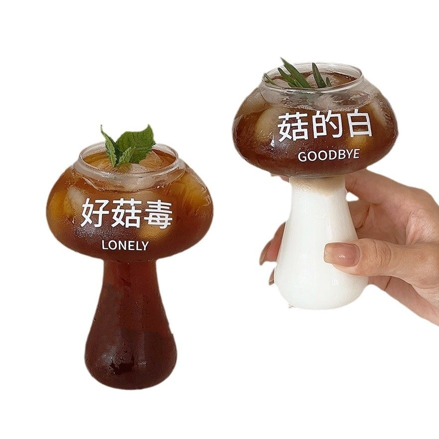 Creative Funny Internet Celebrity Water Cup Printed Mushroom Cup Glass Cup