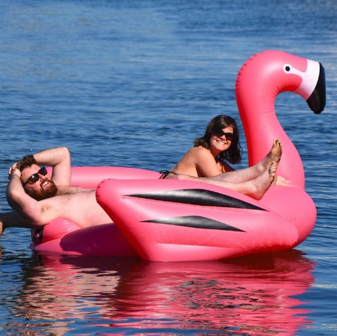 Environmental protection thickening 190CM with cup holder cup hole rope buckle inflatable flamingo powder swan floating row mount
