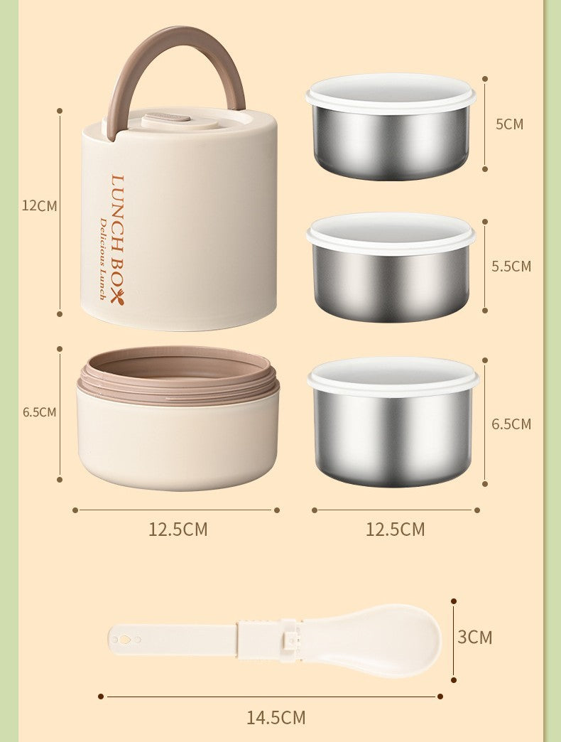 Simple 304 Stainless Steel Insulated Lunch Box Large Capacity