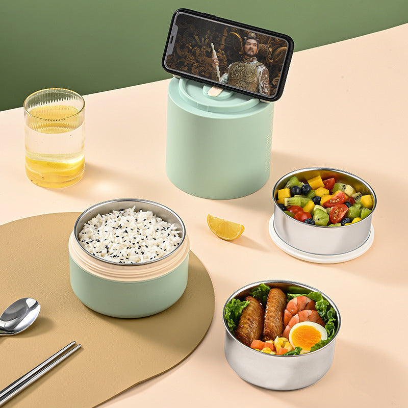Simple 304 Stainless Steel Insulated Lunch Box Large Capacity