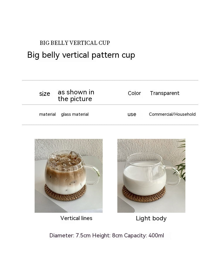 Office Borosilicate Household Girl Milk Breakfast Glass Coffee Cup With Handle