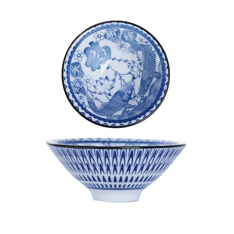 Ceramic Kung Fu Tea Cup Japanese Blue And White Porcelain