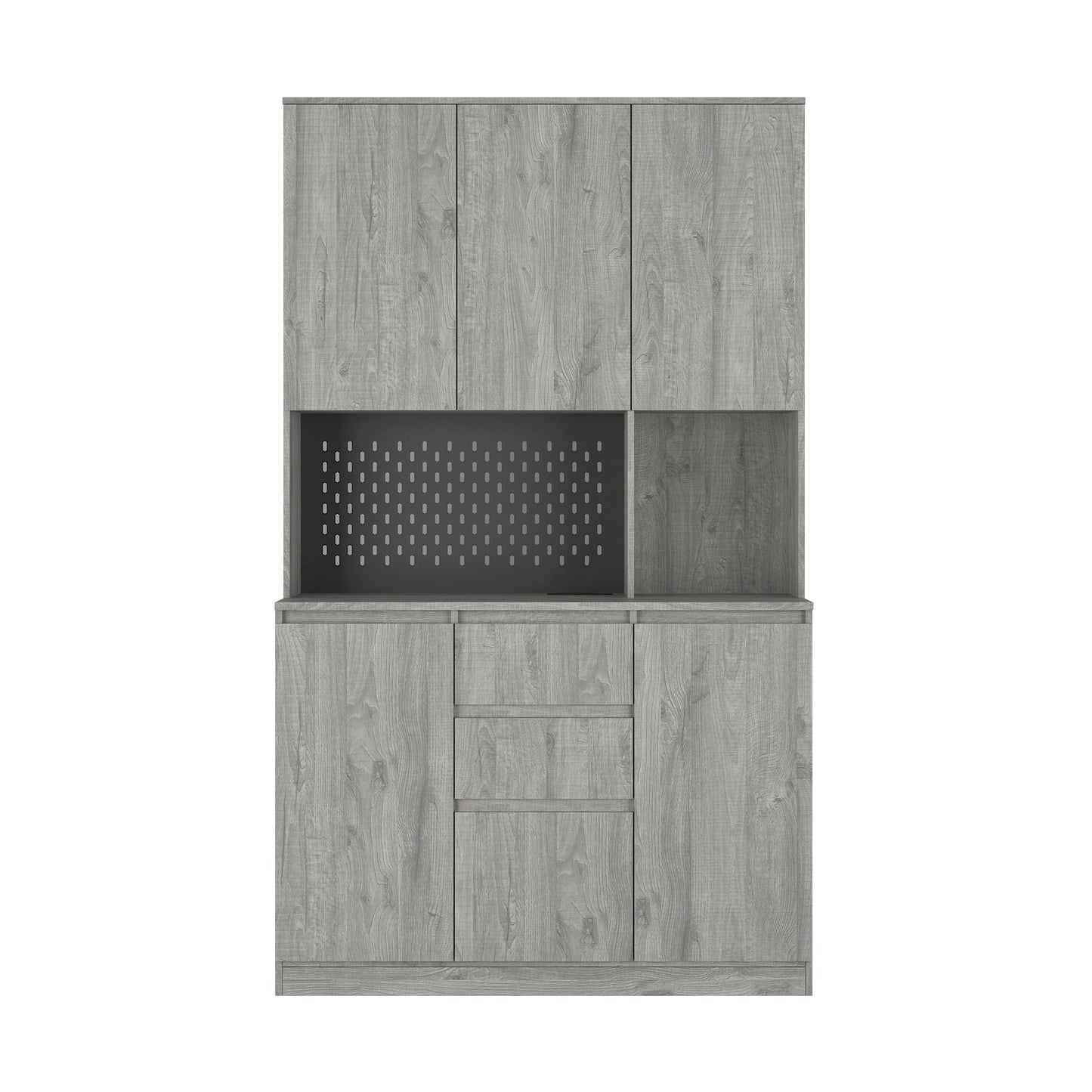 Kitchen Pantry Cabinet With Charging Station,Freestanding Buffet Cupboards Sideboard With Drawer,with LED Lights,Modern Pantry Cabinet With Microwave Stand For Kitchen,Living Room,Dinning Room