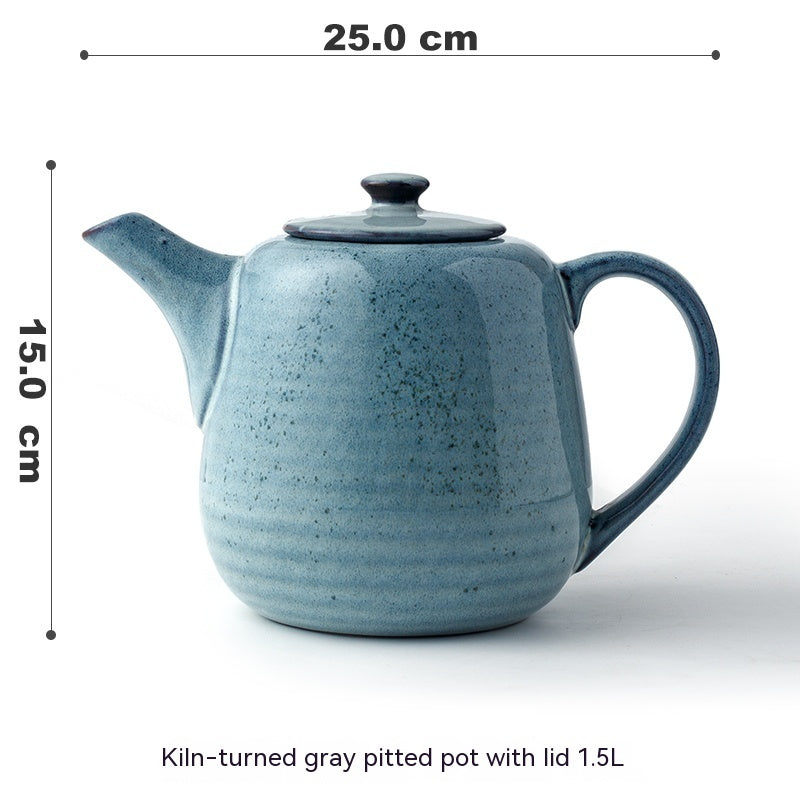 Creative Vintage Stripe Ceramic Mug Kiln Baked Kettle