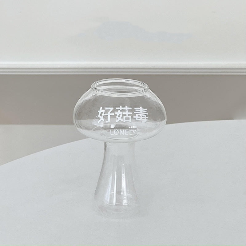 Creative Funny Internet Celebrity Water Cup Printed Mushroom Cup Glass Cup