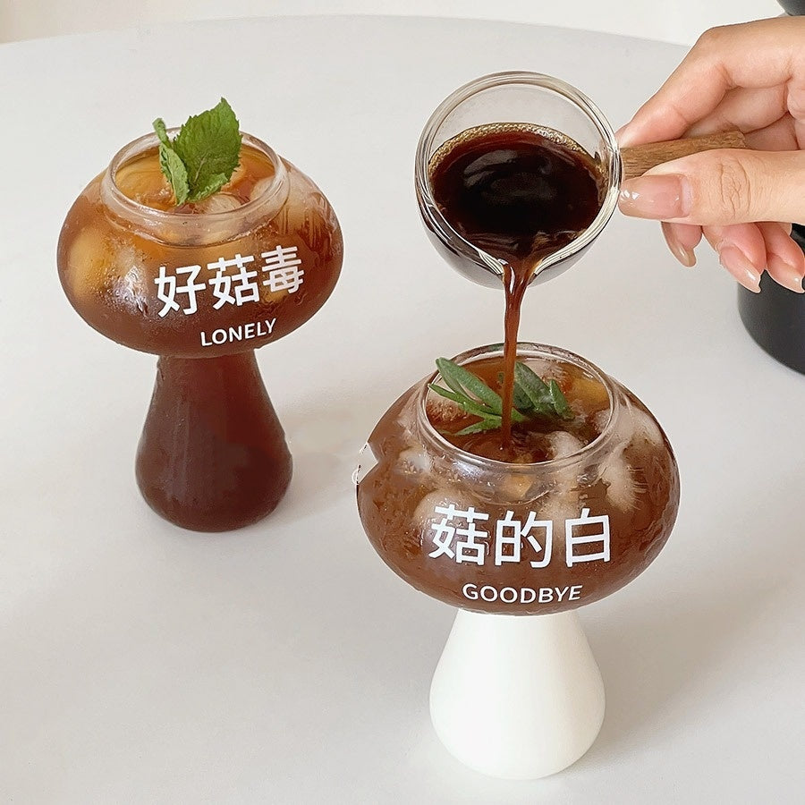 Creative Funny Internet Celebrity Water Cup Printed Mushroom Cup Glass Cup
