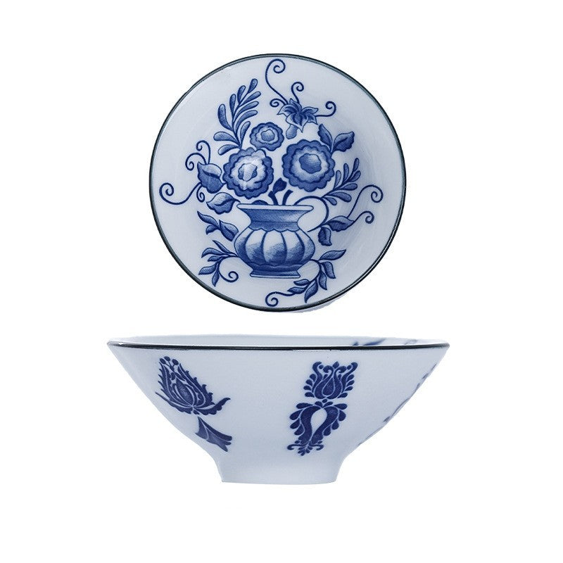 Ceramic Kung Fu Tea Cup Japanese Blue And White Porcelain