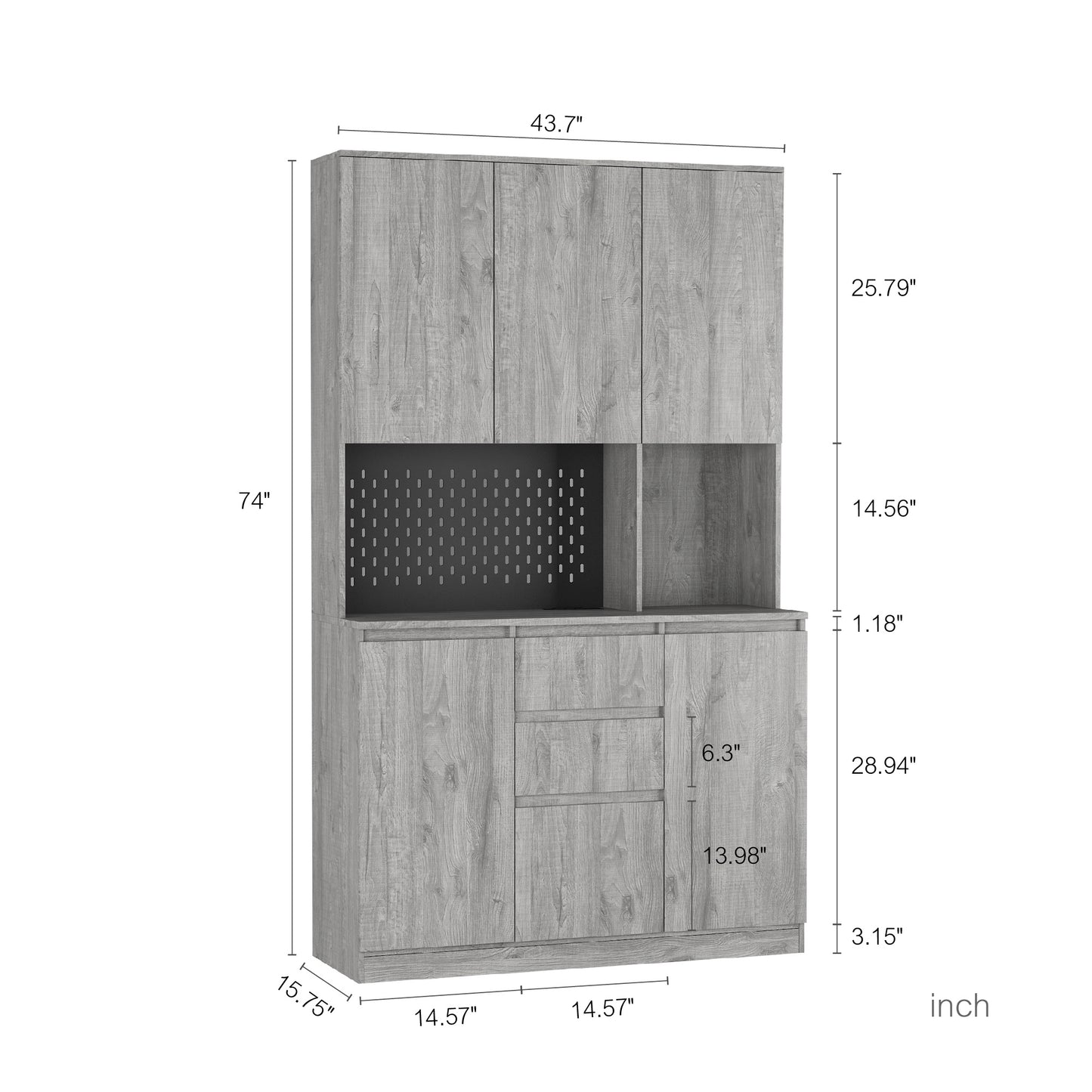 Kitchen Pantry Cabinet With Charging Station,Freestanding Buffet Cupboards Sideboard With Drawer,with LED Lights,Modern Pantry Cabinet With Microwave Stand For Kitchen,Living Room,Dinning Room