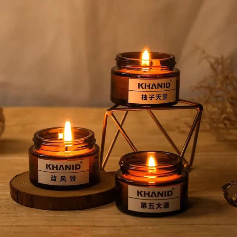 Brown Aromatherapy Candle Cup Candlestick Fire Extinguisher Bottles Retro