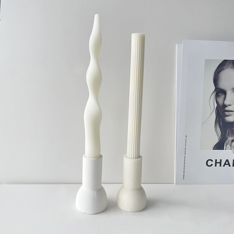Thread Long Brush Holder Aromatherapy Candle Silicone Mold