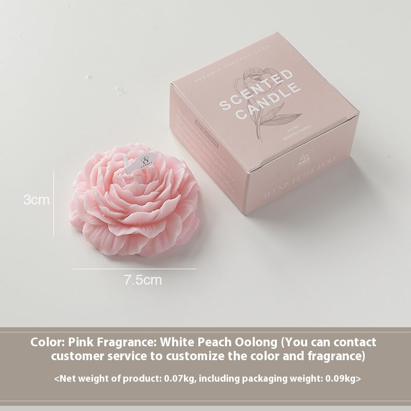 Hand Gift Peony Flower Shape Candle Ornaments