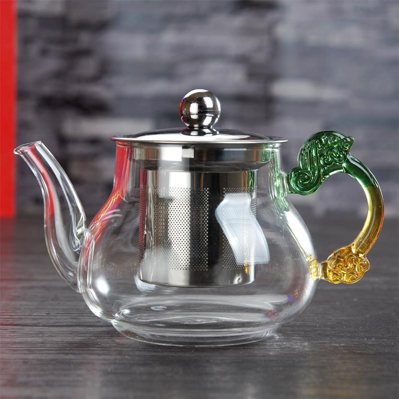 Glass Teapot Household Teapot Office Tea Brewing Pot Stainless Steel Strainer Teapot Kettle