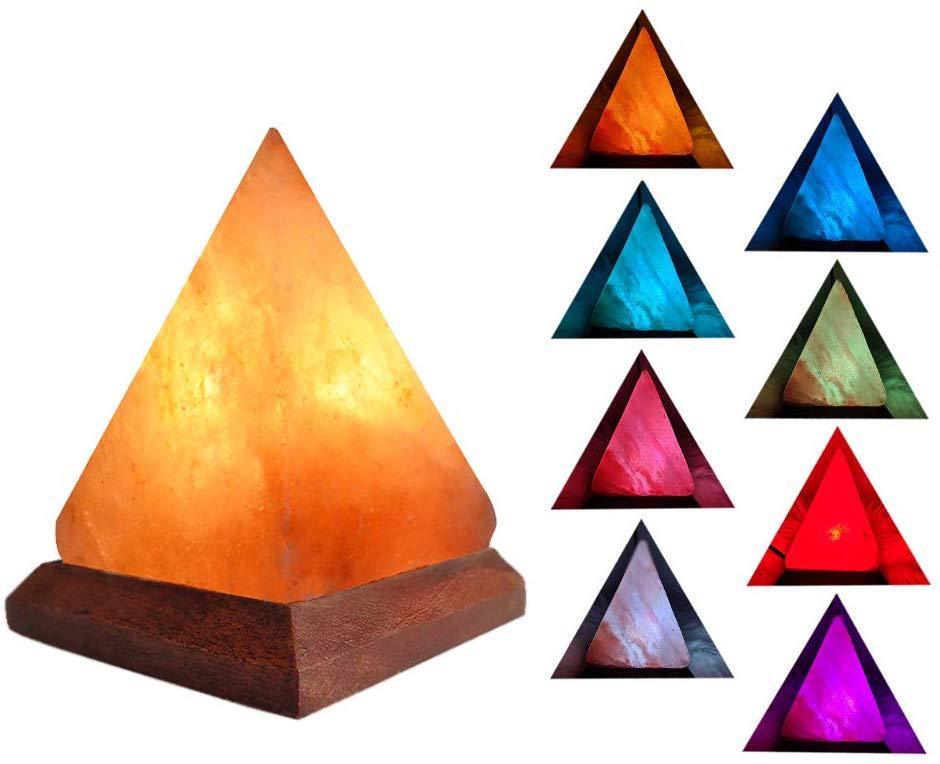 Pyramid-shaped Salt Lamp Usb Crystal Colorful Color Changing Multiple Shapes