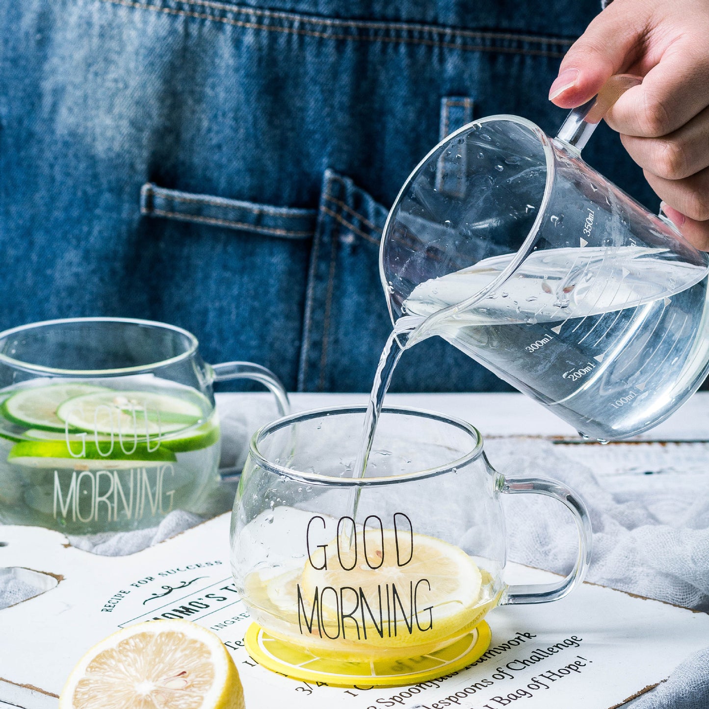Pyrex Glass With Put Milk Breakfast Cup