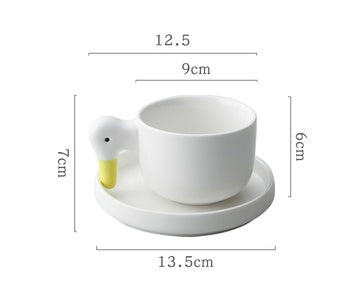 Add A Little Le Creative Duckling Ceramic Bowl Cute Duck Coffee Cup Kettle Mug Dessert Bowl One-Person Tableware