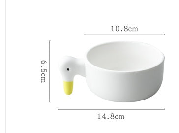 Add A Little Le Creative Duckling Ceramic Bowl Cute Duck Coffee Cup Kettle Mug Dessert Bowl One-Person Tableware