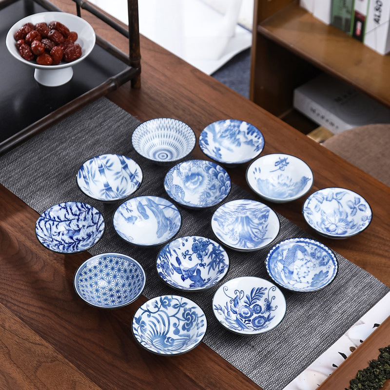Ceramic Kung Fu Tea Cup Japanese Blue And White Porcelain