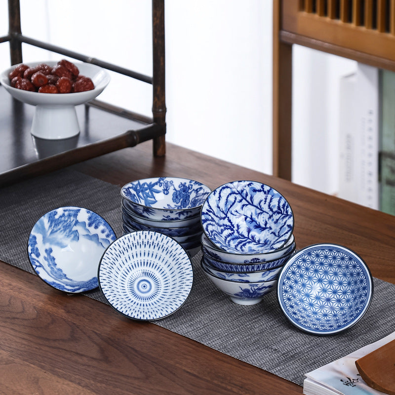 Ceramic Kung Fu Tea Cup Japanese Blue And White Porcelain