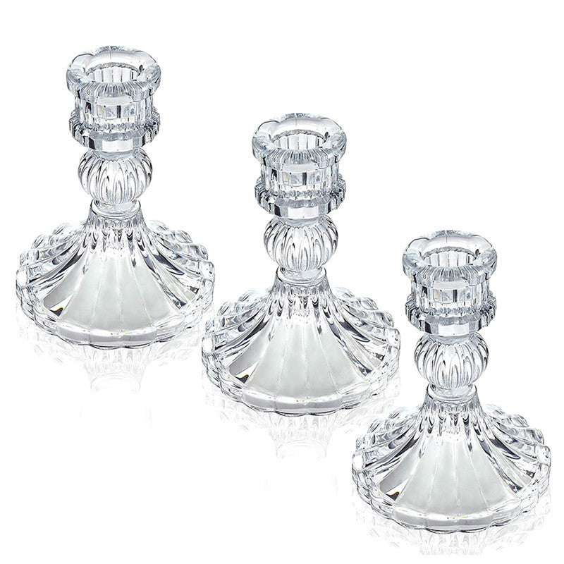 Glass Candlestick Home Pole Candle Base Romantic Dining Table