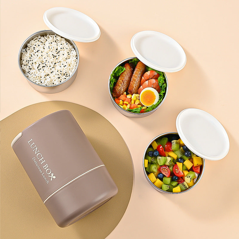 Simple 304 Stainless Steel Insulated Lunch Box Large Capacity