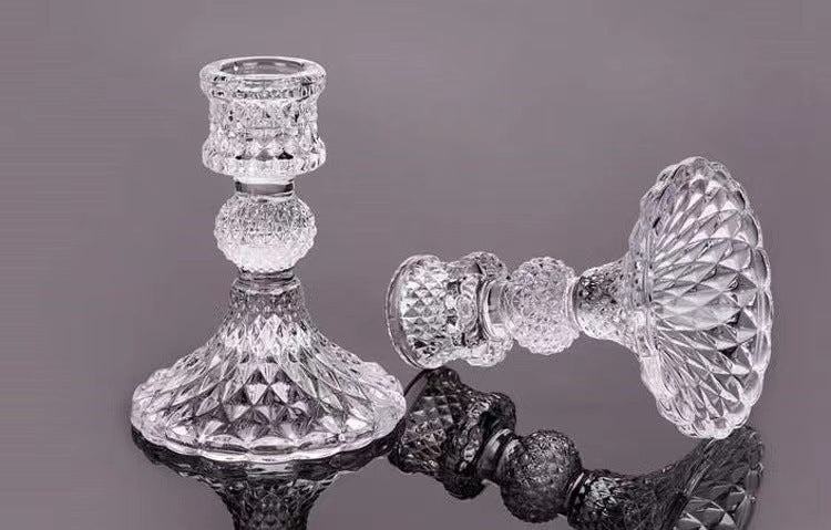 Glass Candlestick Home Pole Candle Base Romantic Dining Table
