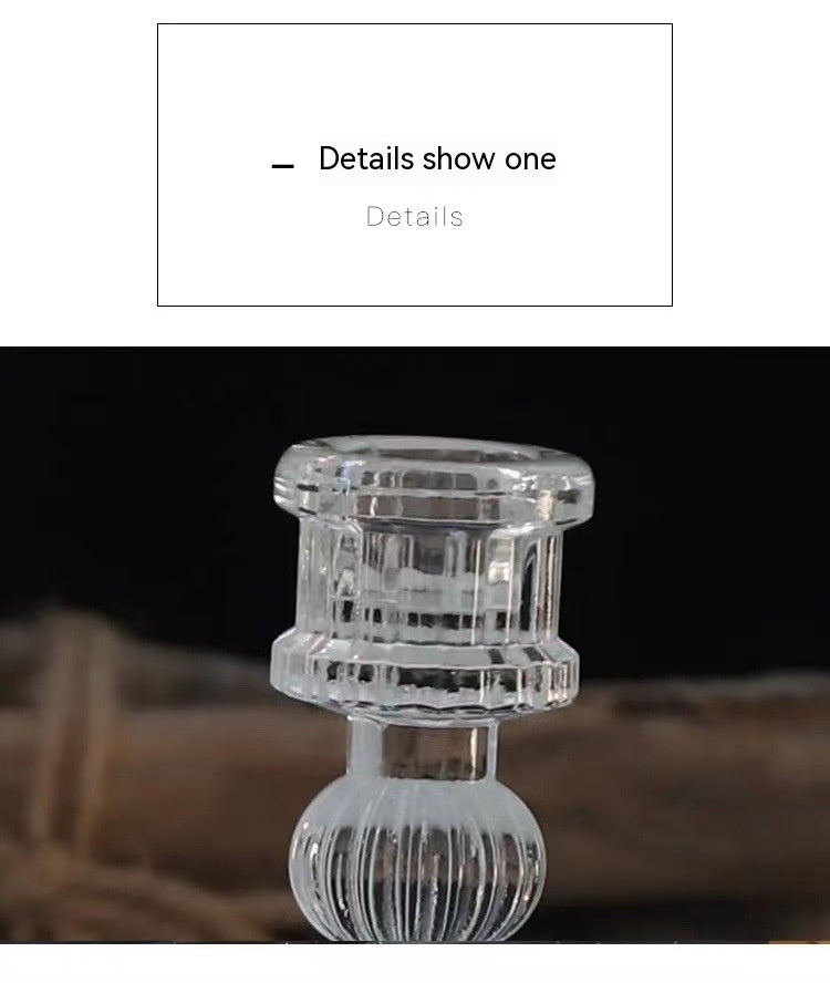 Glass Candlestick Home Pole Candle Base Romantic Dining Table