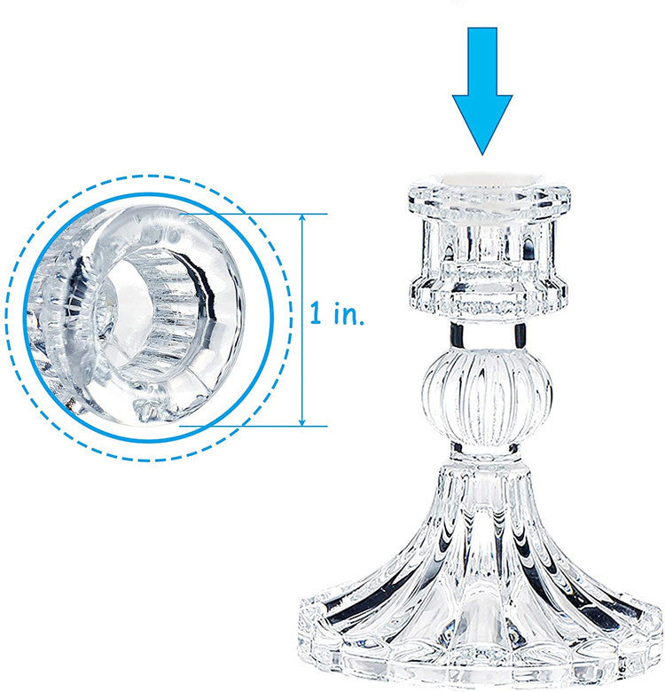 Glass Candlestick Home Pole Candle Base Romantic Dining Table