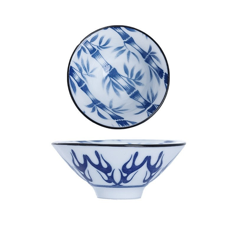 Ceramic Kung Fu Tea Cup Japanese Blue And White Porcelain