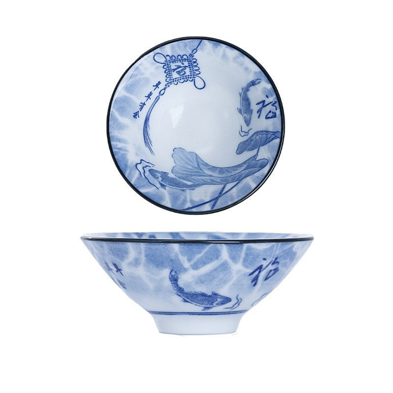 Ceramic Kung Fu Tea Cup Japanese Blue And White Porcelain
