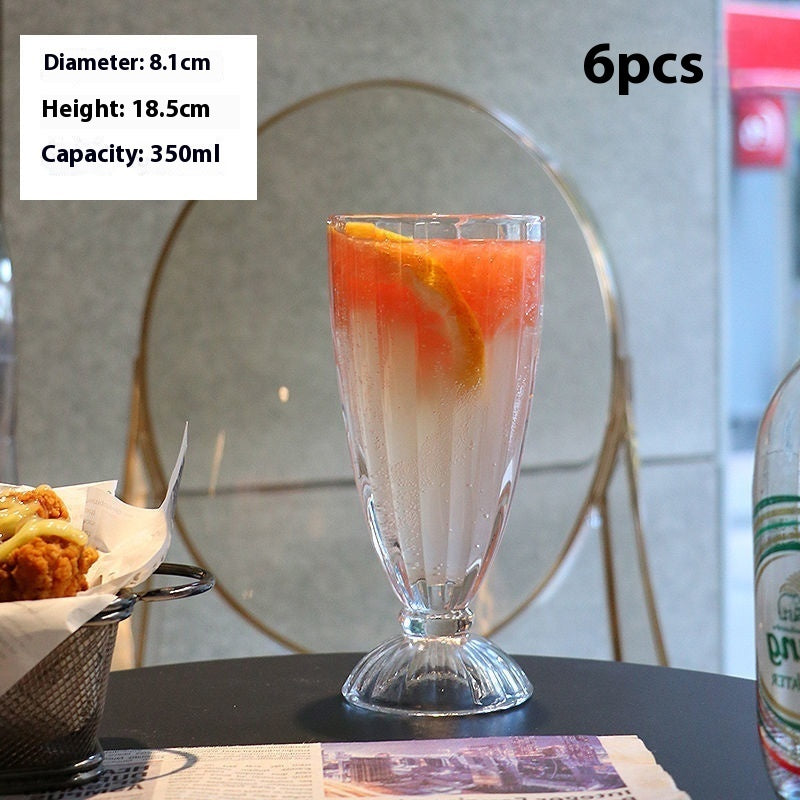Short Foot SUNFLOWER Glass Coffee Cup Cold Extract Latte