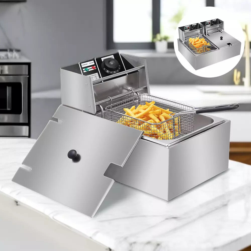 Commercial 10L Fast Electric Deep Fryer Fat Chip Single Tank Stainless Steel UK
