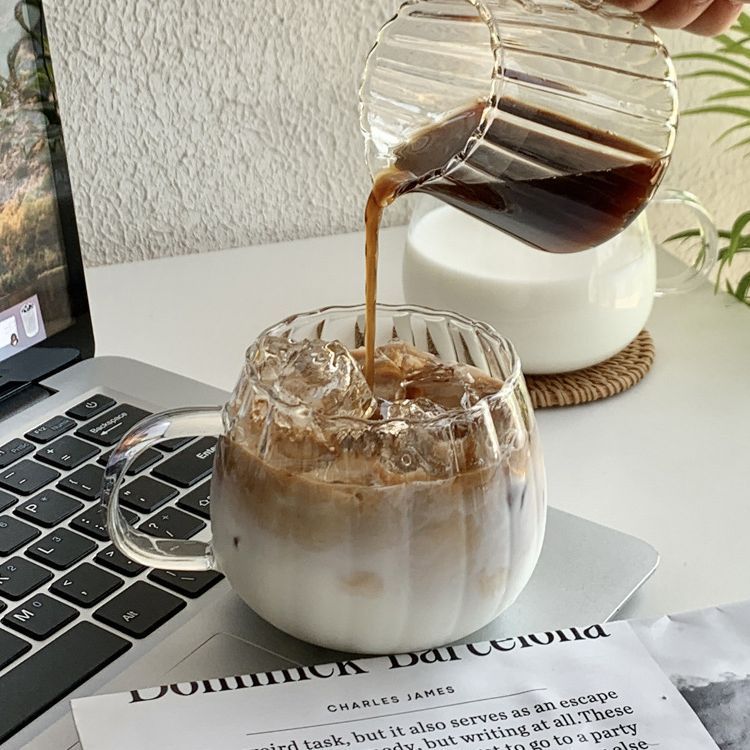 Office Borosilicate Household Girl Milk Breakfast Glass Coffee Cup With Handle