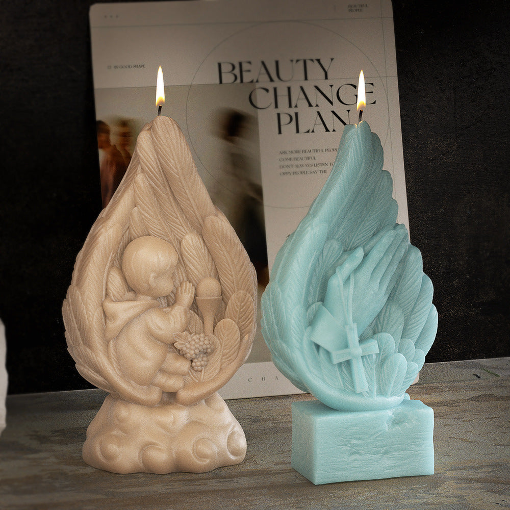Angel Wings Candle Mould Prayer Jesus Wings Aroma Candle Silicone Mold