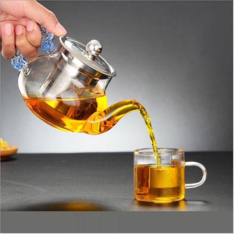 Glass Teapot Household Teapot Office Tea Brewing Pot Stainless Steel Strainer Teapot Kettle