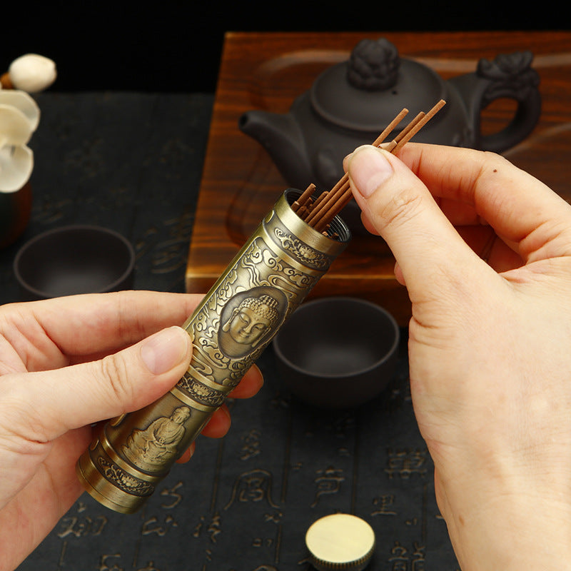 Go Out Portable Incense Burner Incense Holder Dual-use Package Joss Stick Barrel