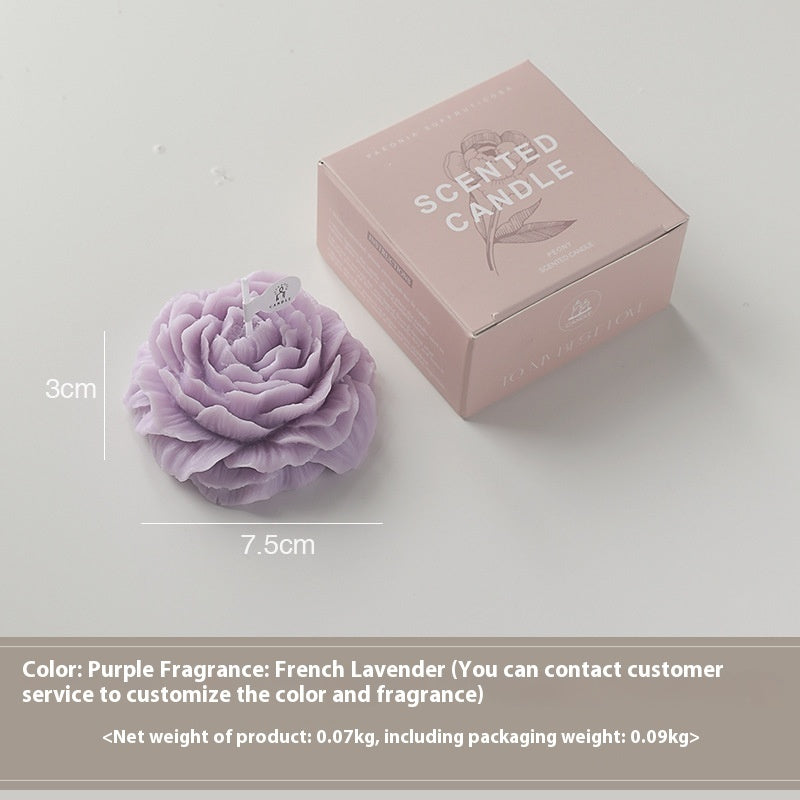 Hand Gift Peony Flower Shape Candle Ornaments