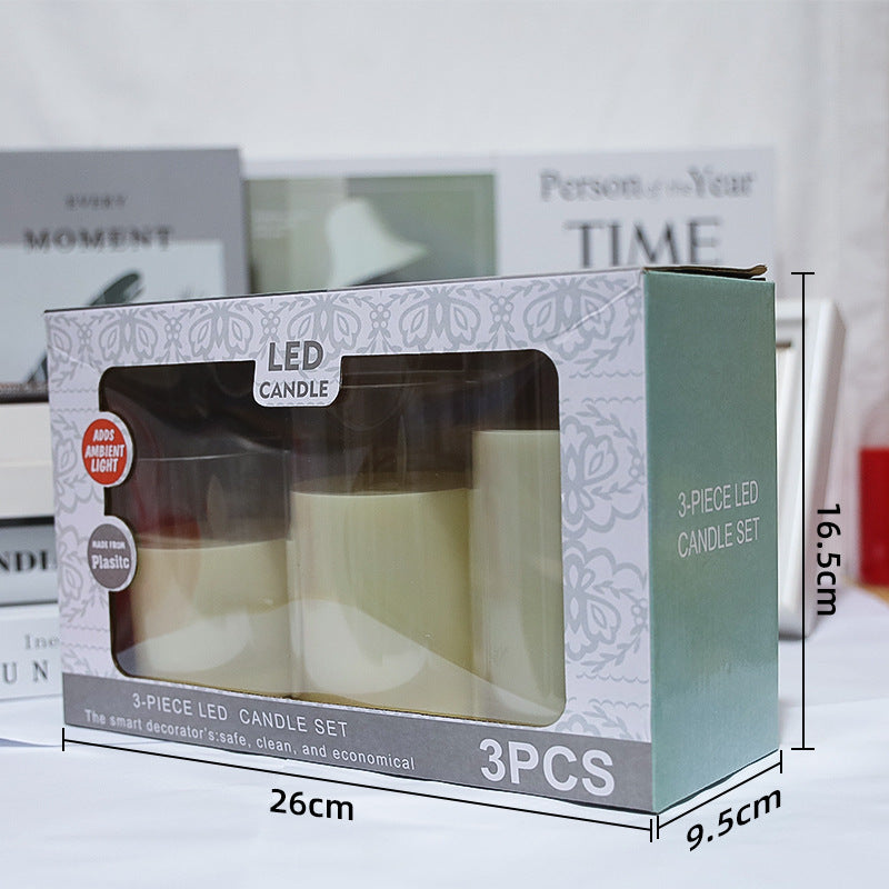 Led Electronic Luminous Candle  Transparent Glass