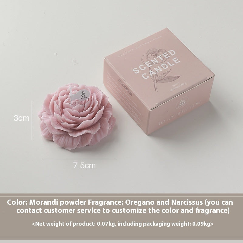 Hand Gift Peony Flower Shape Candle Ornaments