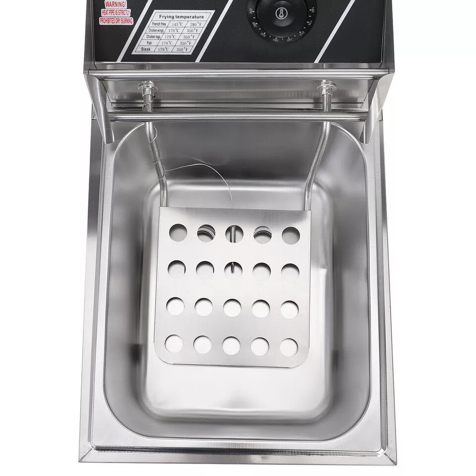 Commercial 10L Fast Electric Deep Fryer Fat Chip Single Tank Stainless Steel UK
