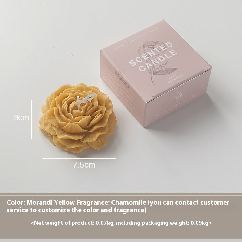 Hand Gift Peony Flower Shape Candle Ornaments